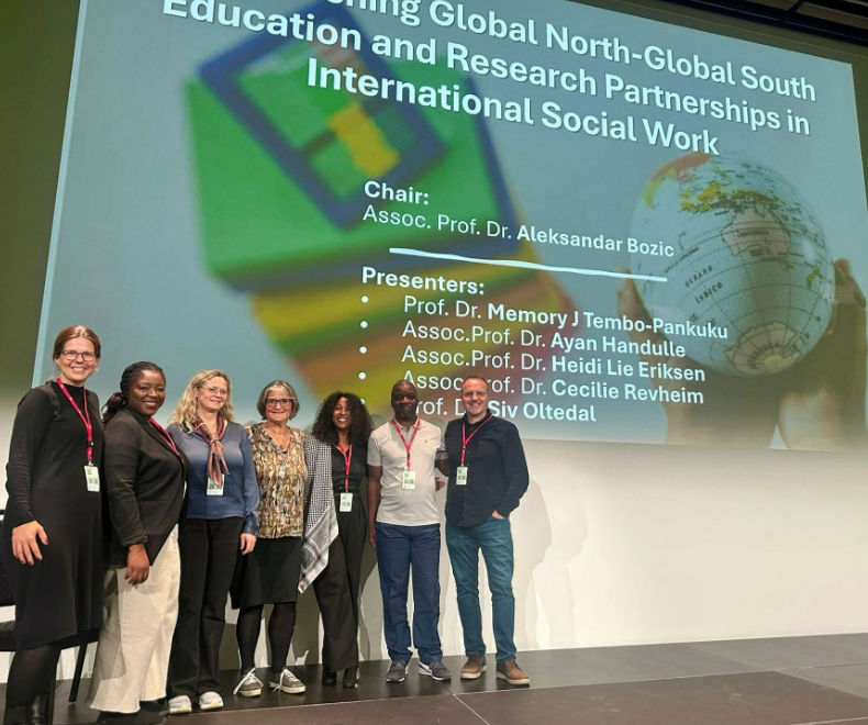 International social work education and research partners at a conference