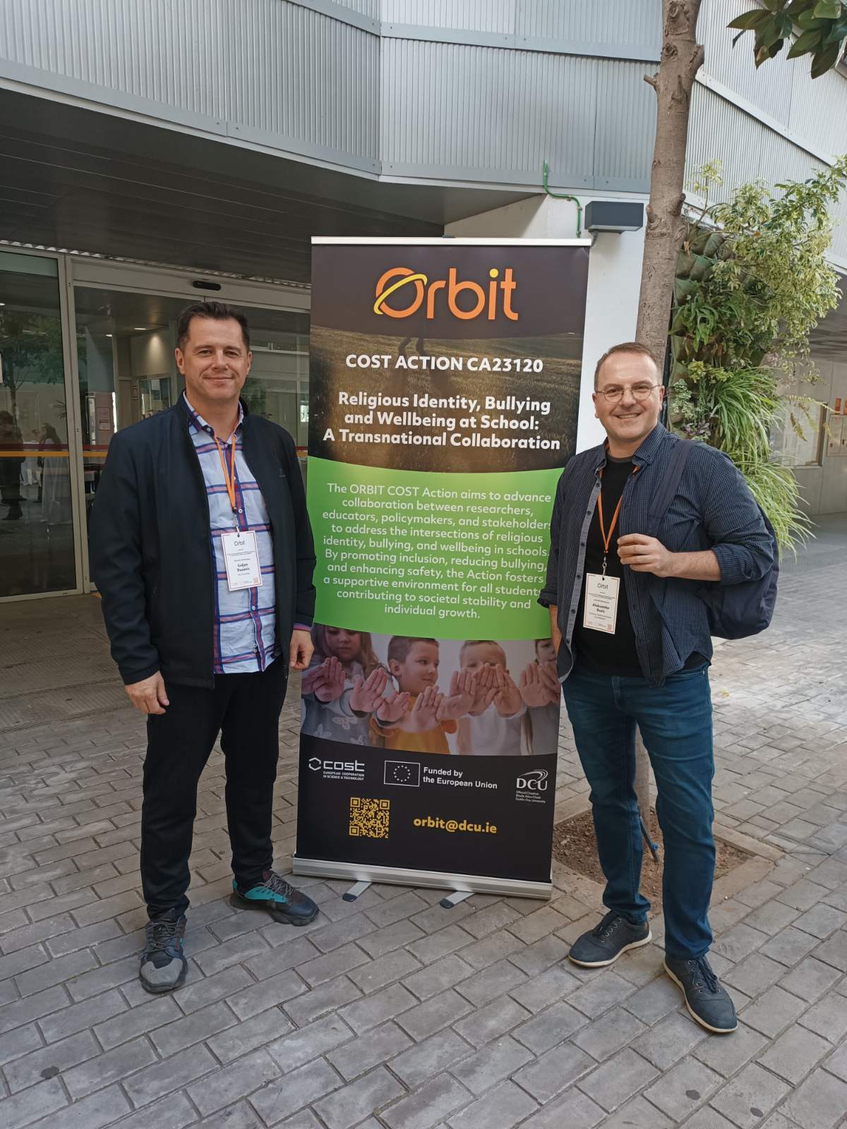 Aleksandar Bozic and a colleague at an ORBIT COST Action international meeting